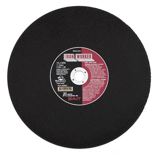 Sait 12" Iron Worker Chop Saw Wheel, 1" Arbor - No. 24031