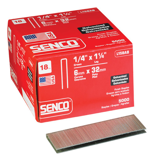 1-1/4" X 1/4" Crown 18ga. Medium Wire Staples, 5000/BX - No. L15BAB 1-1/4" X 1/4" Crown 18ga. Medium Wire Staples, 5000/BX - No. L15BAB