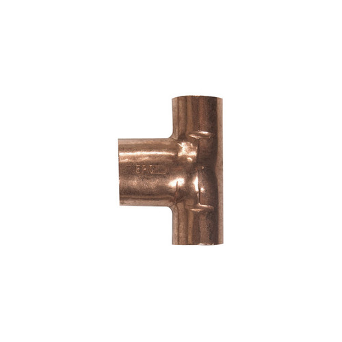 Wrot 1/2" X 1/2" X 3/4" Copper Tee - No. 32704