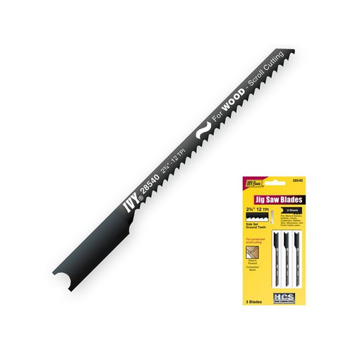 2-3/4" 12 TPI HCS Jig Saw Blade U Shank, 3/PK - No. 28540