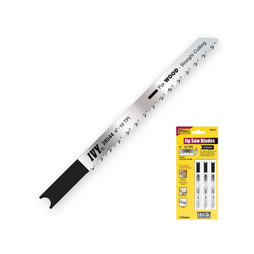 4" 10 TPI HCS Jig Saw Blade U Shank, 3/PK - No. 28544 4" 10 TPI HCS Jig Saw Blade U Shank, 3/PK - No. 28544