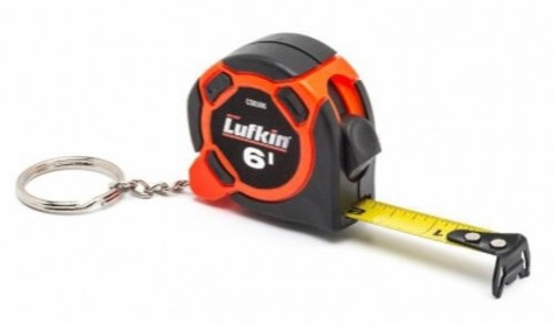1/2" x 6' Mini Yellow Clad Keychain Tape Measure - Fishbowl - No. CS8506 1/2" x 6' Mini Yellow Clad Keychain Tape Measure - Fishbowl - No. CS8506
