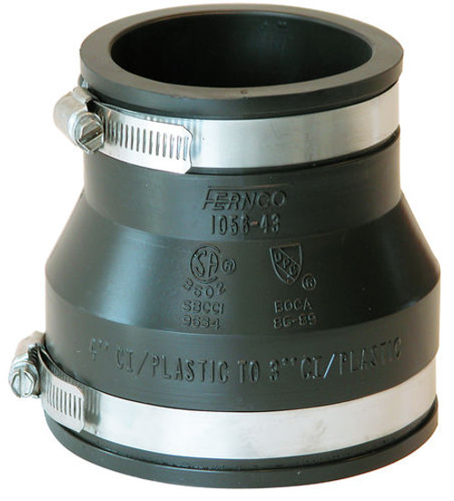 4” CI/Plastic X 3” CI/PL Flexible PVC Coupling - No. 1056-43
