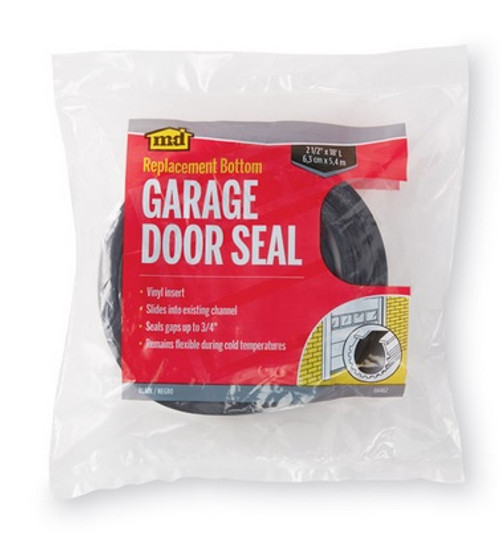 18 ft Universal Garage Door Bottom Seal, Vinyl, Black - No. 8462