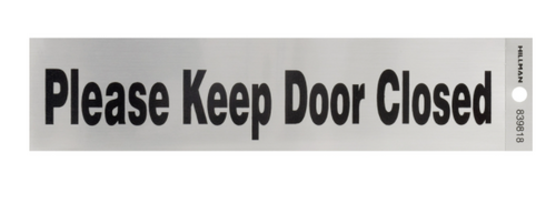 2" x 8" Please Keep Door Closed Decal - No. 839818