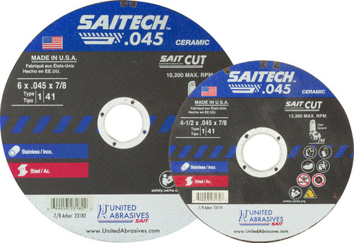 SAITECH™ High Performance 4-1/2" x .045" x 7/8" Cut-Off Wheel  - No. 23174