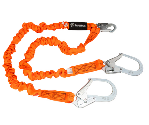 6' Stretch Absorbing Lanyard w/ Dual Leg,  Rebar Hook - No. FS88596 6' Stretch Absorbing Lanyard w/ Dual Leg,  Rebar Hook - No. FS88596