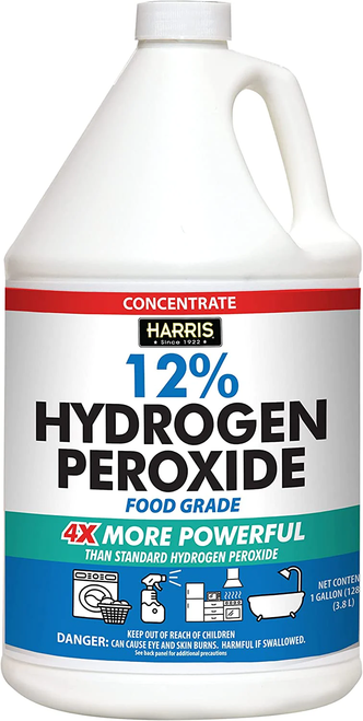 12% Concentrated Food Grade Hydrogen Peroxide, 128oz, for Kitchen, Bath, Laundry, Home and Garden - No. HP12-128 12% Concentrated Food Grade Hydrogen Peroxide, 128oz, for Kitchen, Bath, Laundry, Home and Garden - No. HP12-128