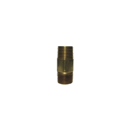 1/4" X Close Red Brass Nipple - No. 48989