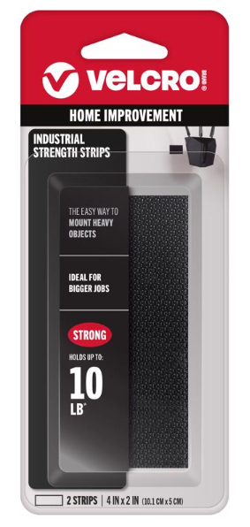 Velcro Industrial Strength, 2” X 4”, Black - No. 90199
