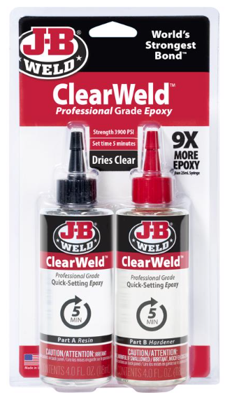 J-B Weld Clear Weld High Strength Epoxy 8 oz - No. 50240-H