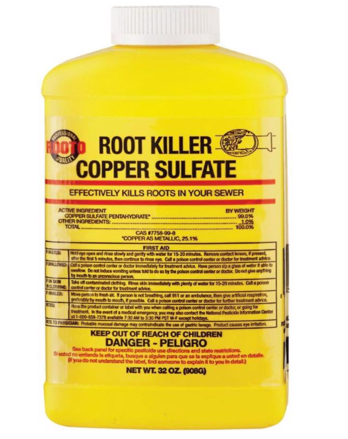 Copper Sulphate Crystals Root Killer 32 oz - No. 1185