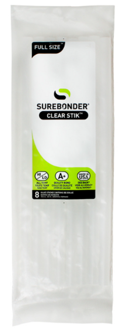 Surebonder 0.41 in. D X 10 in. L All Purpose Glue Sticks Clear 8 pk - No. DT-8 Surebonder 0.41 in. D X 10 in. L All Purpose Glue Sticks Clear 8 pk - No. DT-8