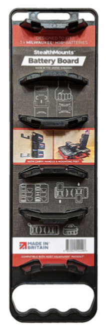 StealthMounts Battery Board with Handle and Feet for Milwaukee M18 - No. BD-MW18-HF-1 StealthMounts Battery Board with Handle and Feet for Milwaukee M18 - No. BD-MW18-HF-1