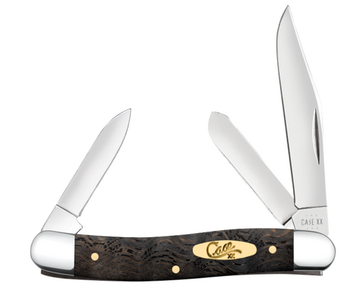 Medium Stockman Black Curly Oak Wood Stainless Steel Pocket Knife - No. 14001 Medium Stockman Black Curly Oak Wood Stainless Steel Pocket Knife - No. 14001