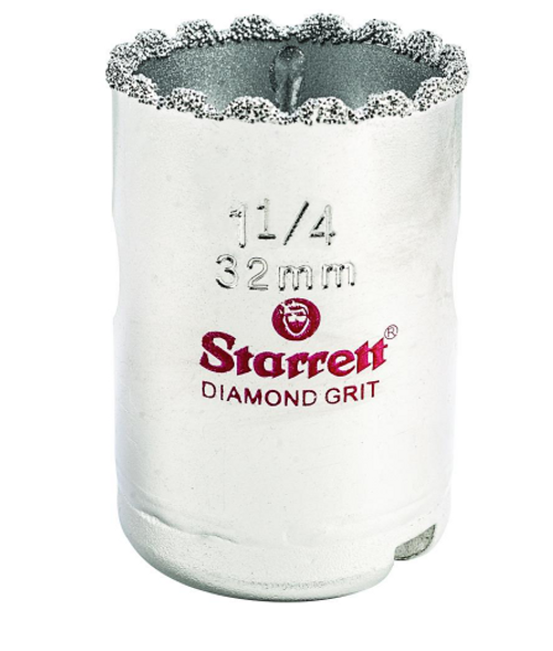 DIAMOND GRIT HOLE SAW, 1-1/4" - 32MM DIAMETER - No. 12872