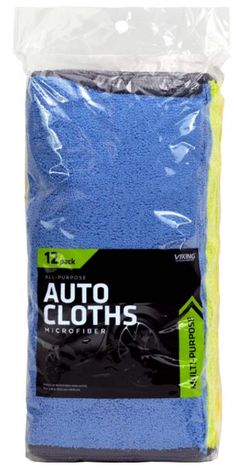 16 in. L X 12 in. W Microfiber Auto Cleaning Cloth 12 pk - No. 938500 16 in. L X 12 in. W Microfiber Auto Cleaning Cloth 12 pk - No. 938500
