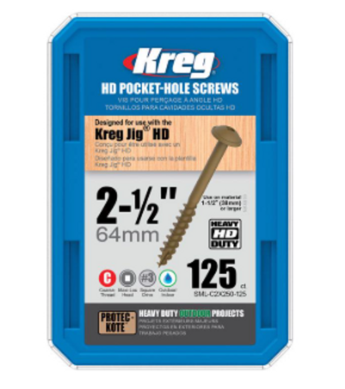 No. 14 X 2 1/2 in. L Square Zinc-Plated Coarse Pocket-Hole Screw 125 pk - No. SML-C2X250-125 No. 14 X 2 1/2 in. L Square Zinc-Plated Coarse Pocket-Hole Screw 125 pk - No. SML-C2X250-125