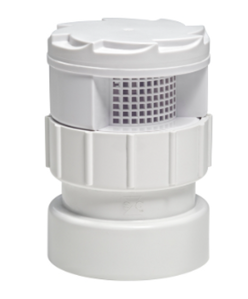 250 Series Schedule 40 1-1/2 in. Hub in. X 2 in. D Hub PVC Air Admittance Valve 1 pk - No. 250-122P  250 Series Schedule 40 1-1/2 in. Hub in. X 2 in. D Hub PVC Air Admittance Valve 1 pk - No. 250-122P