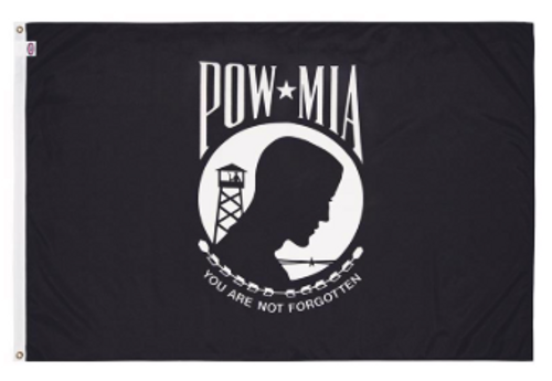 Pow-Mia Military Flag 3 ft. W X 5 ft. L - No. BTPOW3 Pow-Mia Military Flag 3 ft. W X 5 ft. L - No. BTPOW3