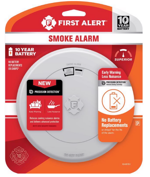 10 Year Slim Battery-Powered Photoelectric Smoke Detector 1 pk - No. 1046731 10 Year Slim Battery-Powered Photoelectric Smoke Detector 1 pk - No. 1046731