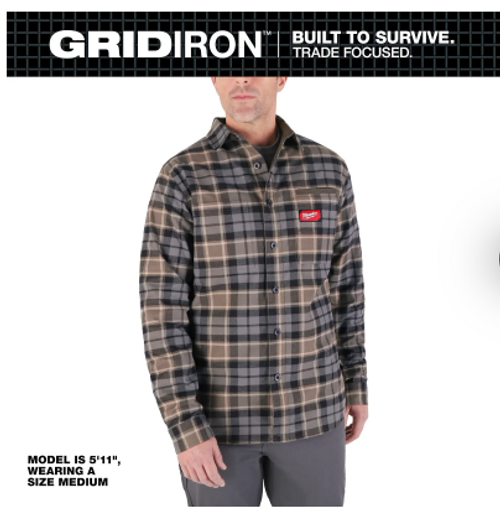 GRIDIRON™ Flannel Shirt RED 2XL - No. M551R2X
