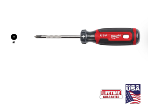 #1 Phillips 3" Cushion Grip Screwdriver (USA) - No. MT201