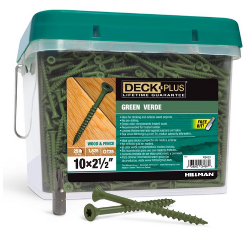 Deck Plus No. 10 Ga. X 2-1/2 in. L Green Star Flat Head Exterior Deck Screws 25 lb 1825 pk - No. 48403