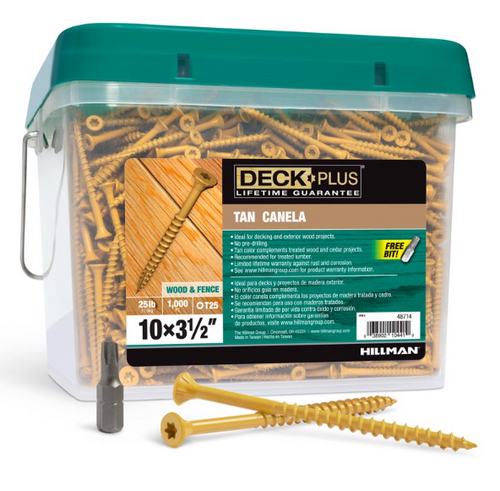 Deck Plus No. 10 Ga. X 3-1/2 in. L Tan Star Flat Head Exterior Deck Screws 25 lb 1400 pk - No. 48714