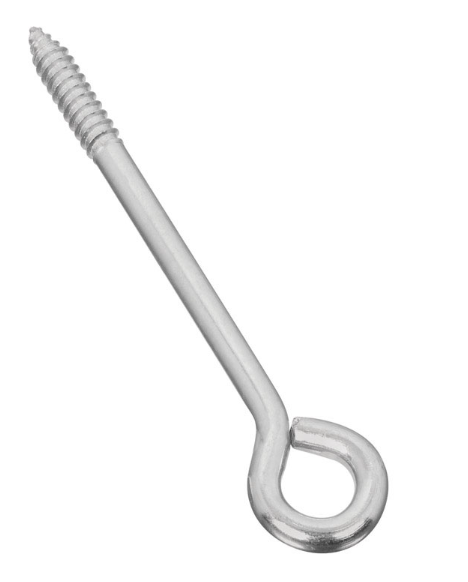 6 in. L Zinc-Plated Silver Steel Lag Screw Eye - No. N220-699