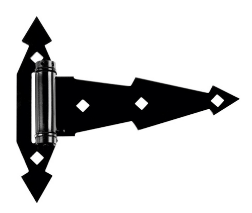 7 in. L Black Ornamental Spring T Hinge 2 pk - No. N165-472