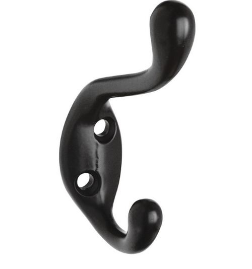3.3 in. L Oil Rubbed Bronze Black Zinc Hook 75 lb. cap. 1 pk - No. N330-886