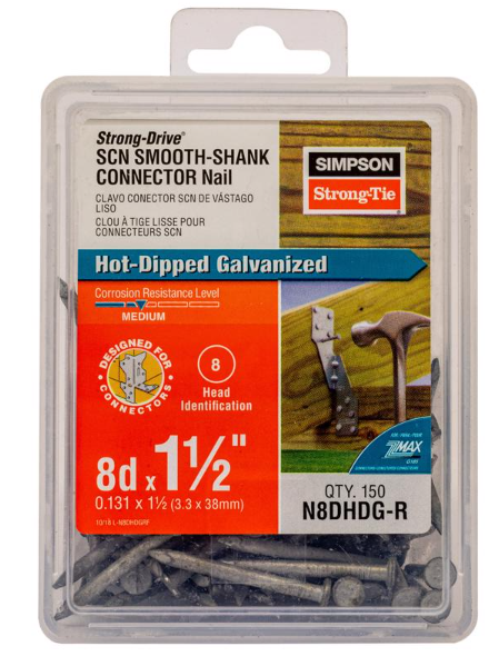 8D 1-1/2 in. Wood Joiner Hot-Dipped Galvanized Steel Nail Round Head 1 lb - No. N8DHDG-R