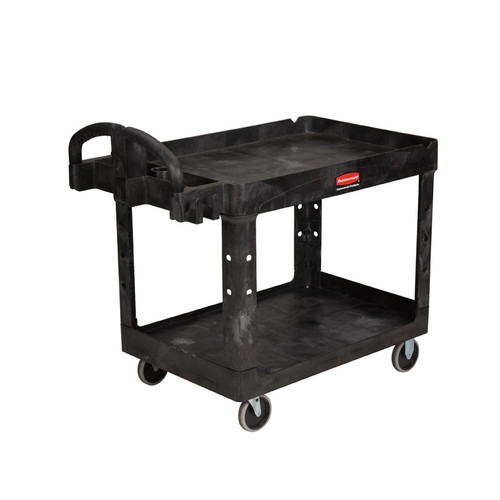 2-Shelf Utility Cart with Raised Handle, Black - No. FG452088BLA