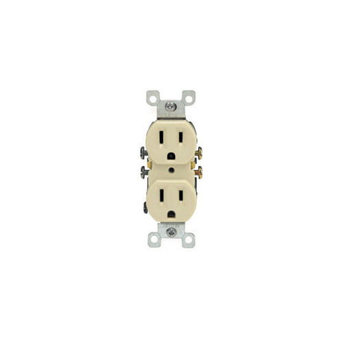 Duplex Receptacle, Self Grounding, NEMA 5-15R, Ivory - No. 05320-0IS