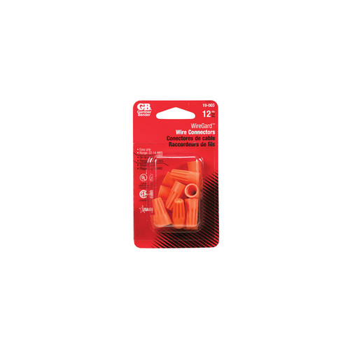Wiregard Twist-On Wire Connector, Orange, 12/PK - No. 19-003