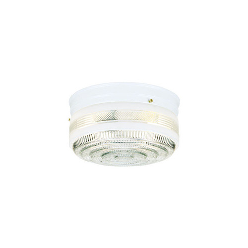 Flush Mount Ceiling Fixture, White, 8-3/4" Dia. X 5" H - No. 6620348