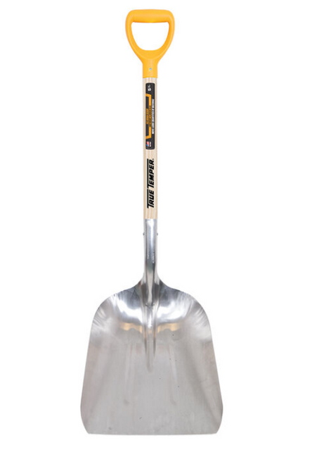  #12 Aluminum Scoop with D-Grip on Hardwood Handle - No. 2681200