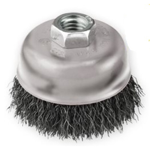 6" X 1 Trim, Crimped Wire Cup Brush, 6,500 RPM - No. 39044 6" X 1 Trim, Crimped Wire Cup Brush, 6,500 RPM - No. 39044