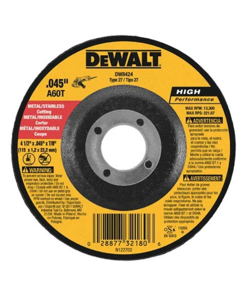 6" X .045" X 7/8" Metal Cutting Wheel - No. DW8426 6" X .045" X 7/8" Metal Cutting Wheel - No. DW8426