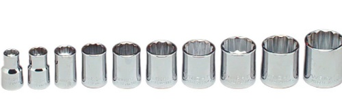 3/8" Drive, 10 Piece 12 Pt. Socket Set on Clip Rail - No. 378