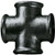 1/4" Black Malleable Iron Cross, Class 150, NPTF - No. B.BMCR