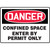 Safety Sign, Danger Confined Space Permit Only, 10" X 14" - No. MCSP134VP