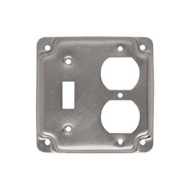 Square Metal 2 Gang Duplex Box Cover For Wet Location, Gray - No. 14345 ...