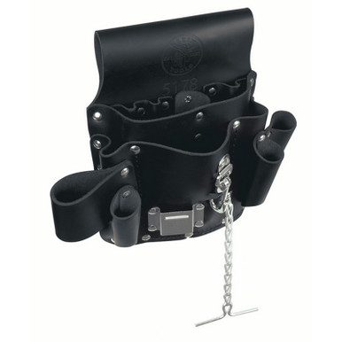 8-Pocket Tool Pouch, Black Leather Whitehead Industrial Hardware