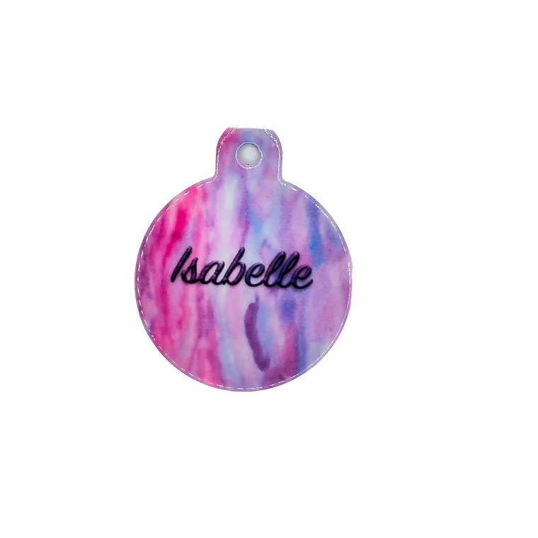 pastel colored round pet tag