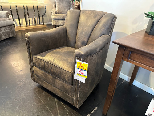 Leather Chair with Nailhead Trim