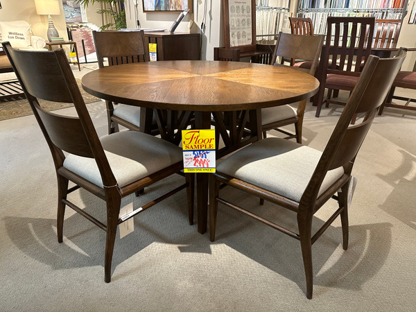 48 In. Round Wood Table & Chairs