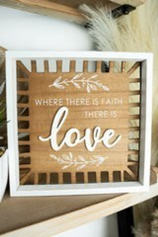 There Is Love Wood Framed Sign