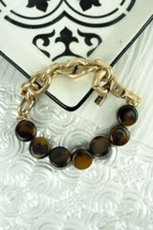 Mila Tortoiseshell and Chunky Chain Bracelet